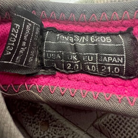 Teva Girls Kids Size 3 Hydro Water Hiking Sandals Pink Grey - Picture 6 of 7